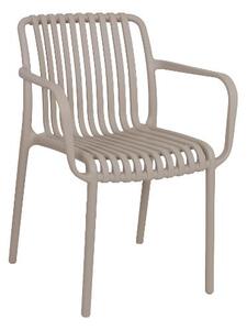 Amicasa Sedia per Esterni Impilabile con Braccioli in Polipropilene Dimensioni 57x57x79,5 cm colore Sabbia - Corbara