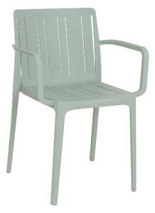 Amicasa Sedia per Esterni Impilabile in Polipropilene con Braccioli Lavabile Dimensioni 52x57,5 cm colore Salvia - PP 951A MARBELLA