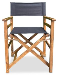 VivaGarden Sedia per Esterni Pieghevole Sedia Regista Set 2 Sedie da Giardino in Legno/Tessuto Dimensioni 46x51,4x86 cm colore Nero - Chair