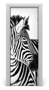Adesivo per porta Zebra nella neve 75x205 cm