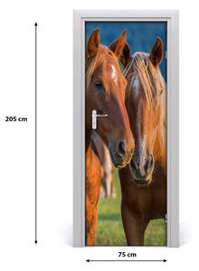Adesivo per porta Due cavalli 75x205 cm