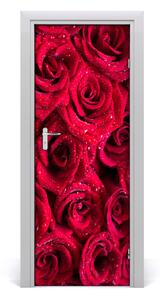 Adesivo per porta interna Rose rosse 75x205 cm