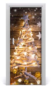 Adesivo per porta interna Albero di Natale luminoso 75x205 cm