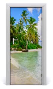 Adesivo per porta Spiaggia tropicale 75x205 cm