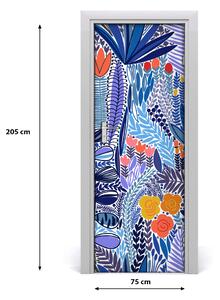 Sticker porta Fiori tropicali 75x205 cm