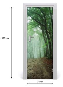 Poster adesivo per porta Nebbia nella foresta 75x205 cm