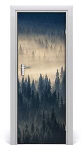 Adesivo per porta Nebbia sulla foresta 75x205 cm