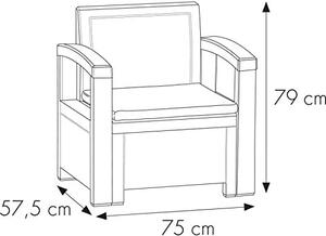 BICA Salotto da Giardino con Divano 2 Posti 2 Poltrone e Tavolino con Cuscini in Rattan PE colore Marrone - Nebraska 2