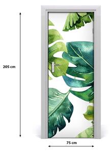 Adesivo per porta Foglie tropicali 75x205 cm