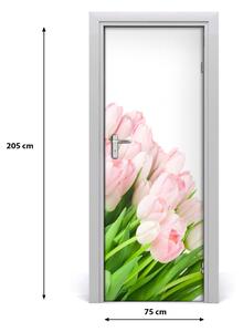 Sticker porta Tulipani rosa 75x205 cm