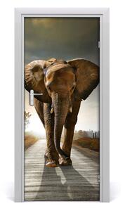 Adesivo per porta Camminando per l'elefante 75x205 cm