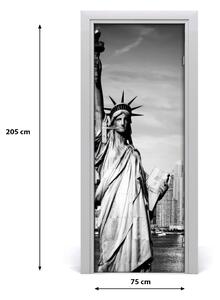 Poster adesivo per porta statua della Libert? 75x205 cm
