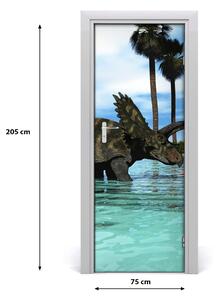 Adesivo per porta Dinosauri sulla spiaggia 75x205 cm