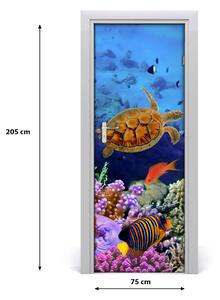 Poster adesivo per porta Barriera corallina 75x205 cm