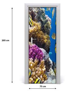 Adesivo per porta Barriera corallina 75x205 cm