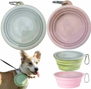 Ciotola pieghevole in silicone per cani e gatti - piccola - con coperchio - ideale per i viaggi - ShopVlot