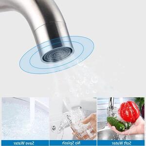 Rubinetto per acqua fredda in acciaio inossidabile, con molla, dotato di un lungo beccuccio e una leva, ideale per lavabi e servizi igienici – design moderno e resistente