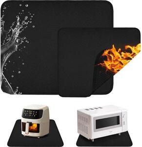 Due tappetini resistenti al calore per barbecue, tappetini ignifughi per barbecue, tappetini resistenti al calore per grigliate, 64 x 50 cm + 38 x 46 cm, tappetini protettivi per forno, tappetini antiscivolo resistenti al calore, ignifughi