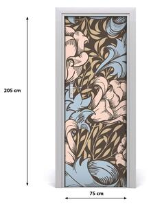 Adesivo per porta Fiori e foglie 75x205 cm