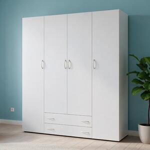 Armadio 4 ante e 2 cassetti Seba4 160x51,6x177h colore bianco