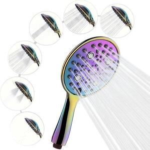 Rubinetto a sei funzioni - Doccetta ad ampio raggio da 6 pollici - Design (6 funzioni, effetto pioggia)