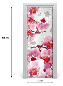 Poster adesivo per porta Orchidea rosa 75x205 cm
