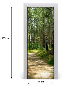 Adesivo per porta interna Foresta di betulla 75x205 cm
