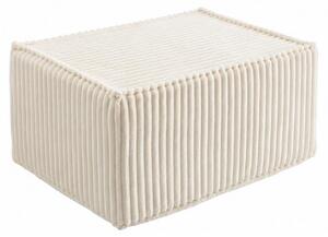 Modulo chaise longue o poggiapiedi sfoderabile per divano modulare in velluto a coste BANANAIR 80x60 cm bianco