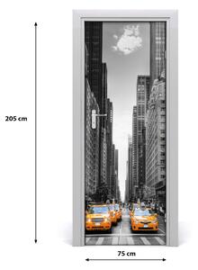 Adesivo per porta interna Taxi di New York 75x205 cm