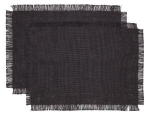 Set Trisol di 2 tovagliette 100% juta nera 35 x 50 cm