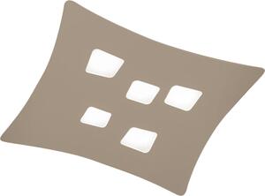 Plafoniera Isotta moderna 5 luci GX53 tortora - Lampada da soffitto in metallo curvato 50x55cm, design geometrico, max 5x8W, IP20, lampadine escluse