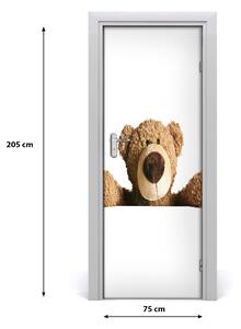 Adesivo per porta interna orsacchiotto di peluche 75x205 cm