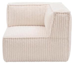 Modulo angolare destro sfoderabile per divano modulare in velluto a coste BANANAIR 90x90 cm bianco