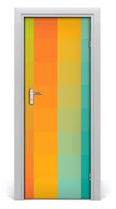 Adesivo per porta interna Quadrati colorati 75x205 cm