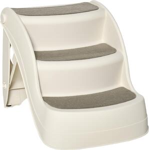 AllMyPets Scaletta per Cani Pieghevole con 3 Gradini Antiscivolo in PP 49x38x38 cm colore Beige - 01CW-D06