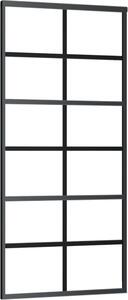 Porta Scorrevole in Vetro ESG e Alluminio 90x205 cm Nera