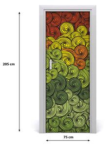 Adesivo per porta Onde colorate 75x205 cm