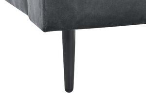 Chaise longue Velluto grigio Rivestimento Braccioli Cuscino Schienale Design Moderno Simmetrico Beliani