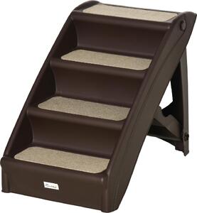 AllMyPets Scaletta per Cani Pieghevole con 4 Gradini Antiscivolo in PP colore Marrone - 97X2DR