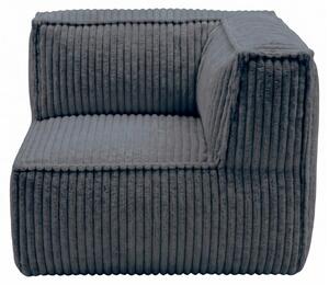 Modulo angolare destro sfoderabile per divano modulare in velluto a coste BANANAIR 90x90 cm grigio scuro