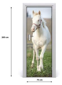 Adesivo per porta Cavallo di albinos 75x205 cm
