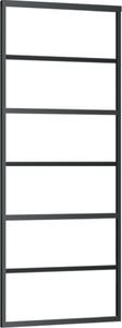 Porta Scorrevole in Vetro ESG e Alluminio 76x205 cm Nera