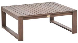 Tavolino da caffè da giardino in legno di acacia scuro 90 x 75 cm da esterno moderno elegante Beliani