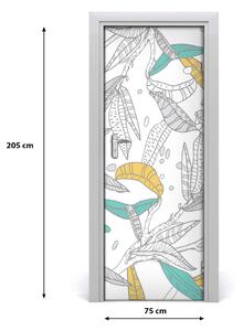 Adesivo per porta interna Foglie colorate 75x205 cm