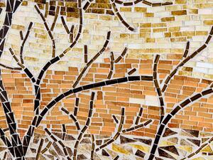 Decorazione da parete Mosaico di vetro Motivo Natura Accessorio moderno e minimalista Beliani