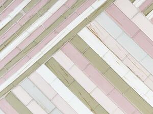 Decorazione da parete Mosaico di vetro a strisce Moderno accessorio minimalista Beliani