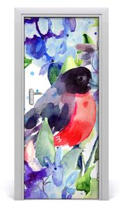 Adesivo per porta Uccelli e fiori 75x205 cm