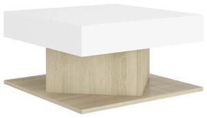 Tavolino da Salotto Bianco e Sonoma 57x57x30 cm in Truciolato