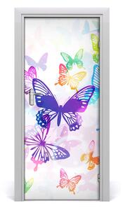 Adesivo per porta interna Farfalle colorate 75x205 cm