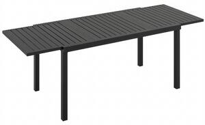 Outsunny Tavolo da giardino allungabile per 6-8 persone, alluminio con piano a doghe, nero | Aosom Italy